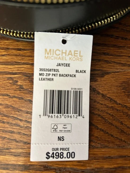 Michael Kors Black Leather Medium Jaycee Backpack with Gold Hardware - Picture 9 of 9